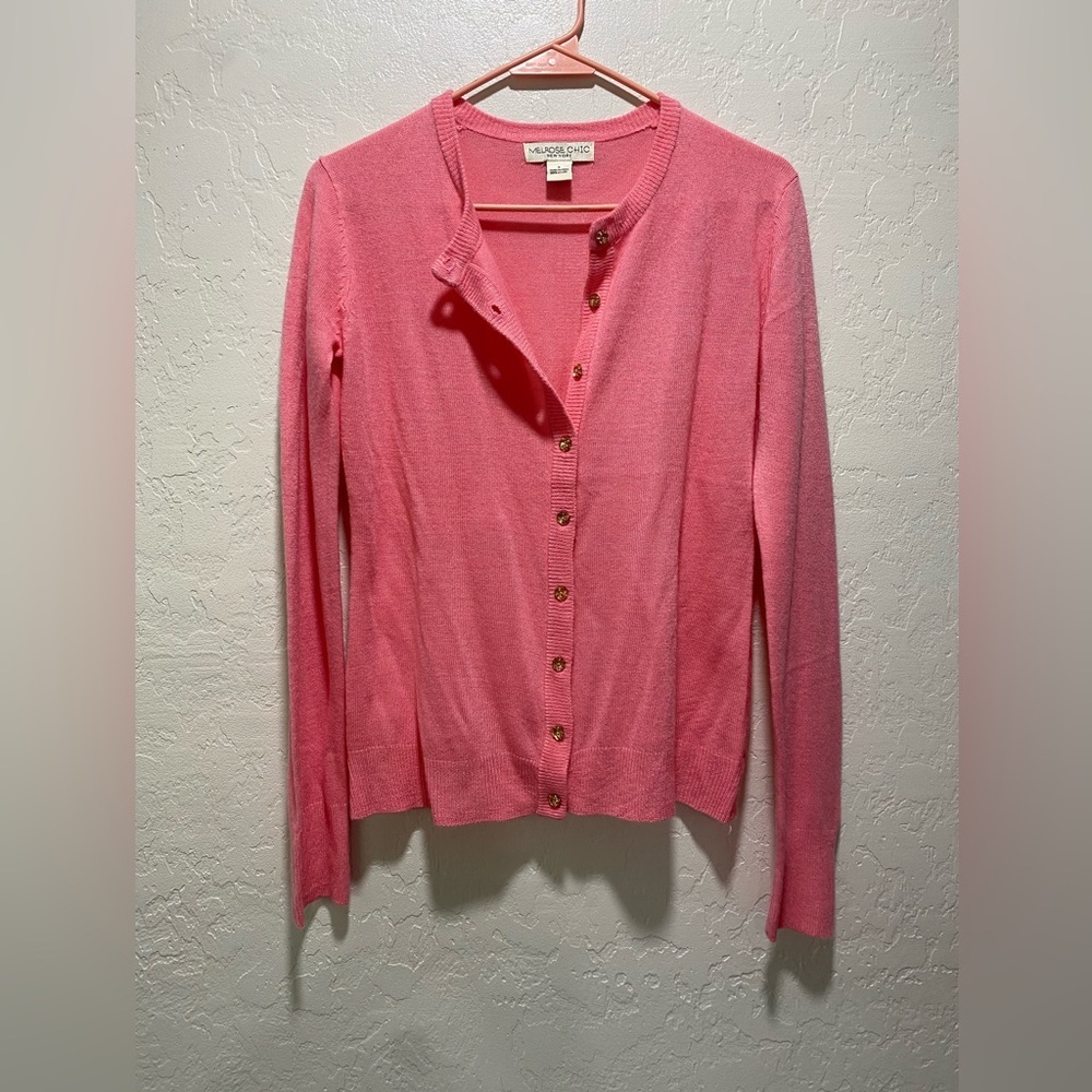 MELROSE CHIC Pink Button-Up Cardigan like new - Picture 2 of 5